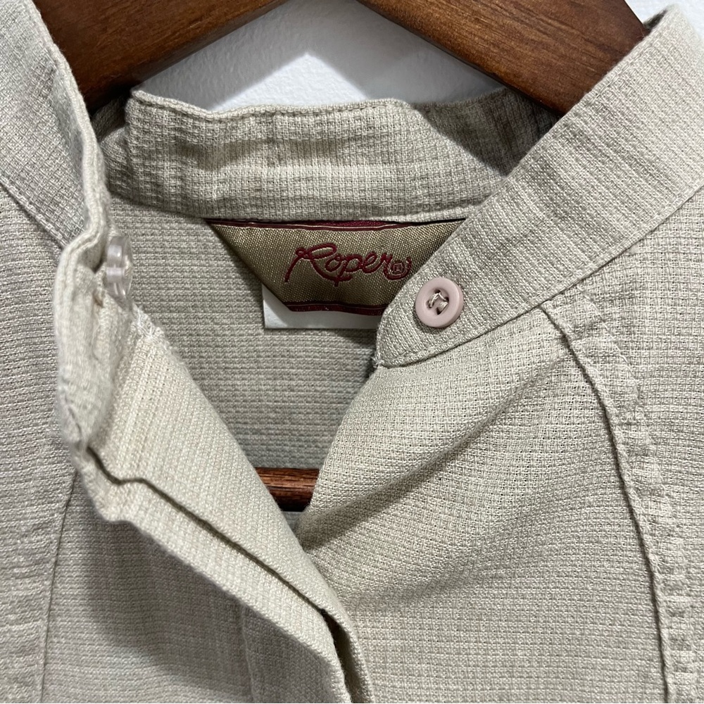 Roper Southwest Embroidered Button-Down Long Sleeve Tan Western | women’s S - Picture 6 of 11